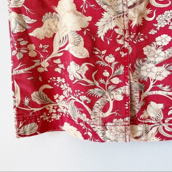 Pendleton Red & Cream Oriental Floral Skirt - Picture 7 of 8